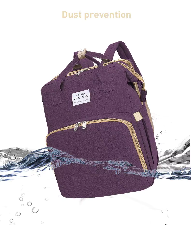 Diaper Bag Backpack, Multifunction Baby Bag, Foldable Crib, Insulation Milk Bottle Pocket, Waterproof Large Capacity Travel Bag, Gift for Mom Dad