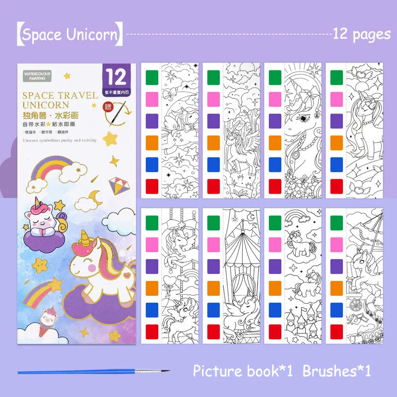 Portable Watercolor Painting Book – Mess-Free Fun for Kids!