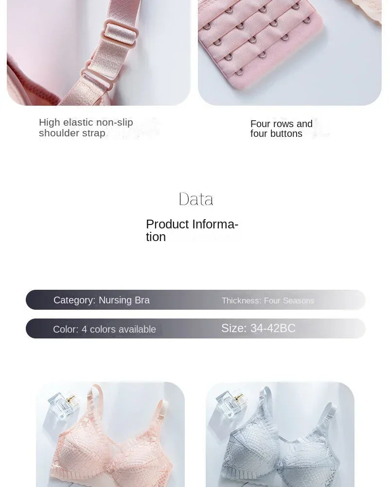 Front Button Maternity Nursing Bra – Adjustable Comfort Breastfeeding Bra for Pregnant & Nursing Moms | Soft Acetate, Easy Access, Wire-Free Support