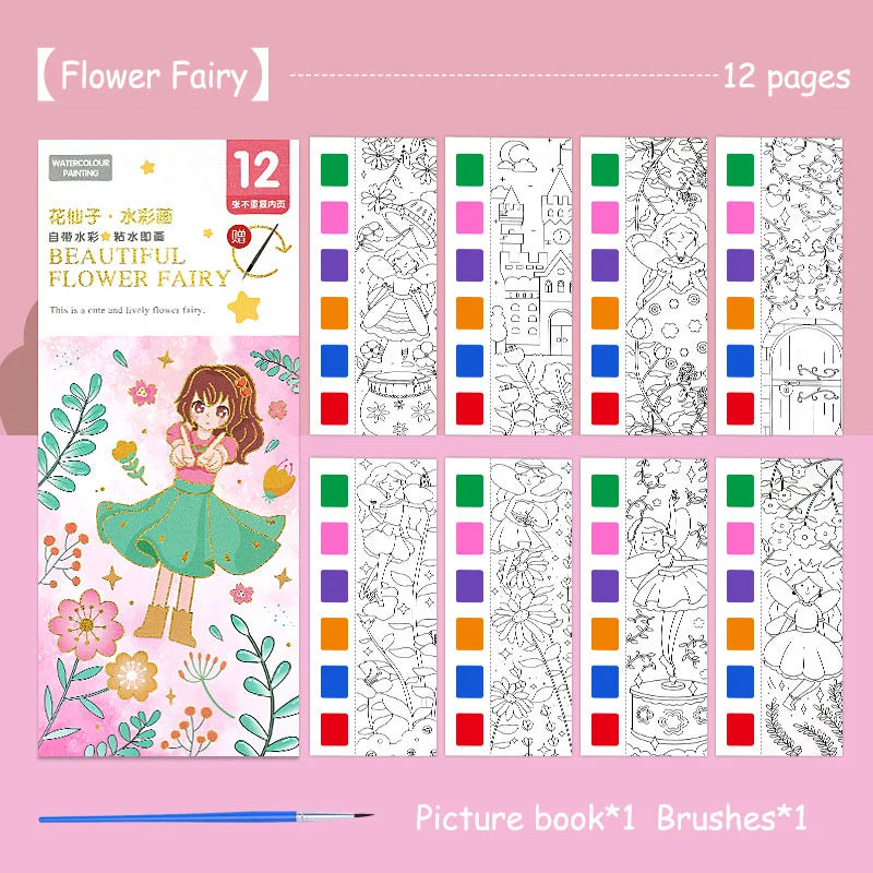 Portable Watercolor Painting Book – Mess-Free Fun for Kids!