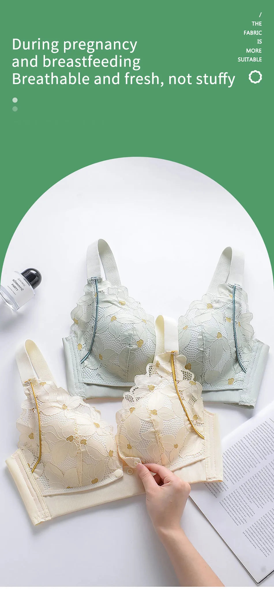 Women’s Lightweight Nursing Bra – Wire-Free Maternity & Breastfeeding Bra | Breathable, Four-Season Comfort