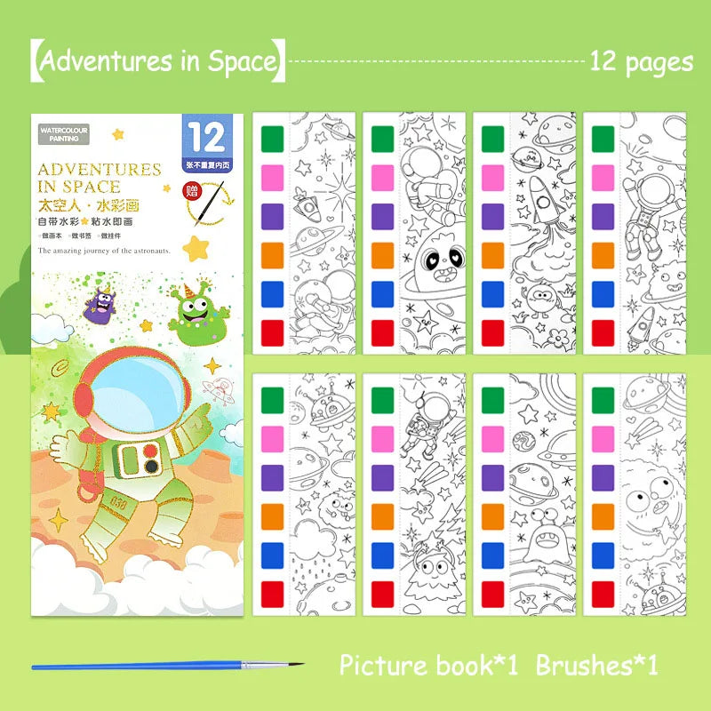 Portable Watercolor Painting Book – Mess-Free Fun for Kids!