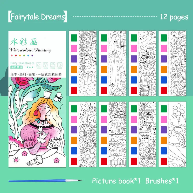 Portable Watercolor Painting Book – Mess-Free Fun for Kids!