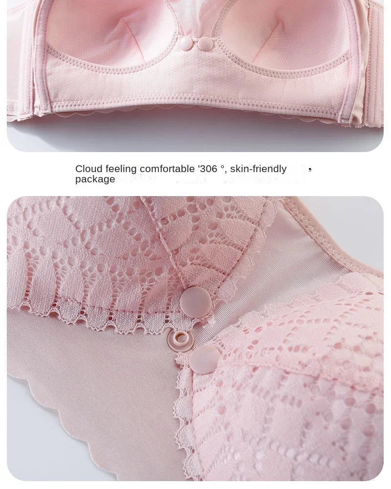 Front Button Maternity Nursing Bra – Adjustable Comfort Breastfeeding Bra for Pregnant & Nursing Moms | Soft Acetate, Easy Access, Wire-Free Support