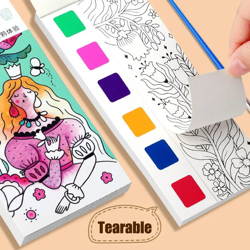 Portable Watercolor Painting Book – Mess-Free Fun for Kids!