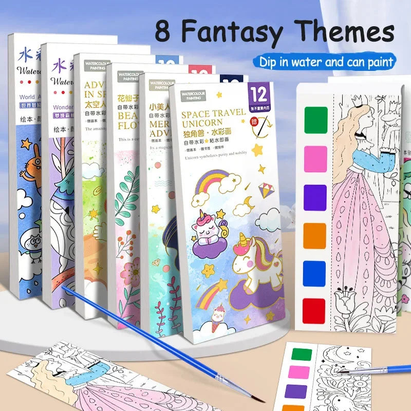 Portable Watercolor Painting Book – Mess-Free Fun for Kids!