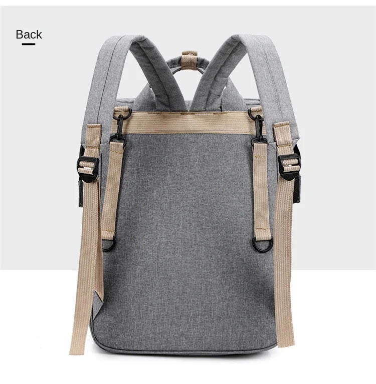 Diaper Bag Backpack, Multifunction Baby Bag, Foldable Crib, Insulation Milk Bottle Pocket, Waterproof Large Capacity Travel Bag, Gift for Mom Dad