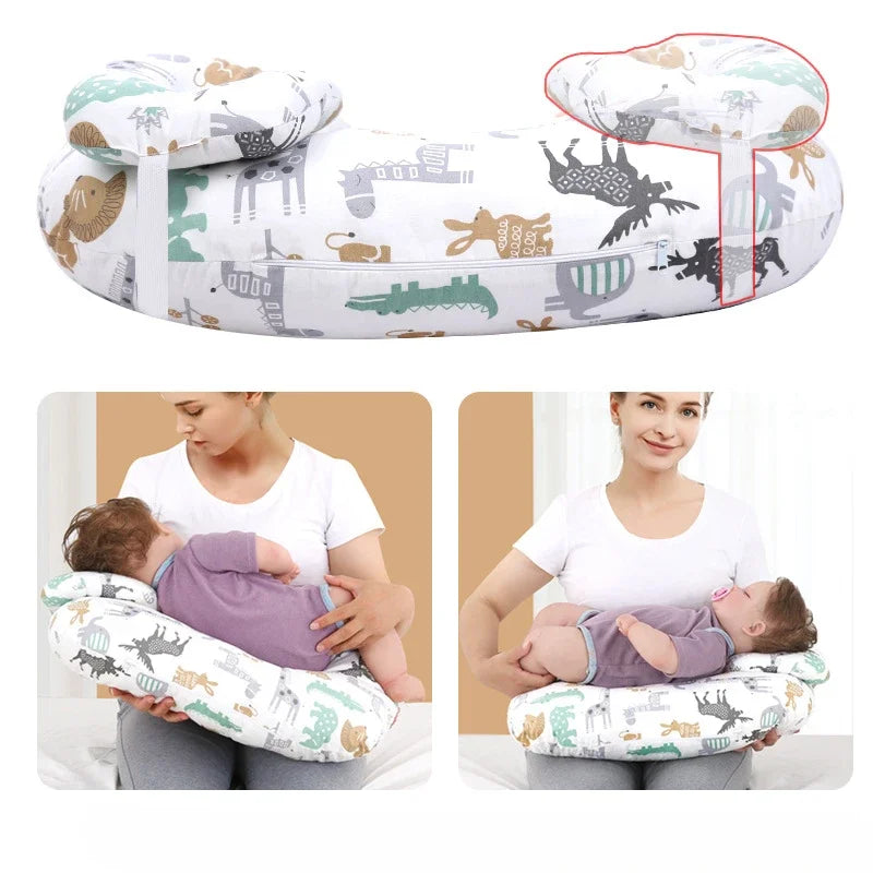 Multifunctional Nursing Pillow for Newborns & Moms – Breastfeeding, Waist Support, & Baby Comfort | Compact, Anti-Fouling Design