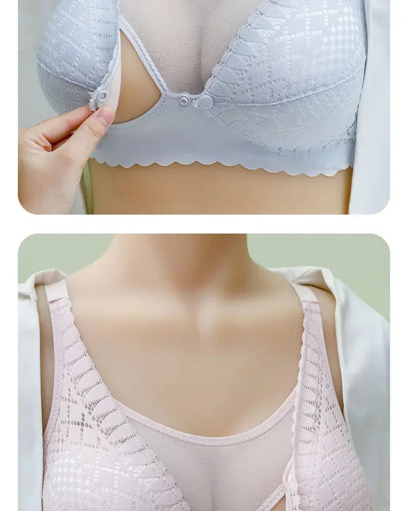 Front Button Maternity Nursing Bra – Adjustable Comfort Breastfeeding Bra for Pregnant & Nursing Moms | Soft Acetate, Easy Access, Wire-Free Support