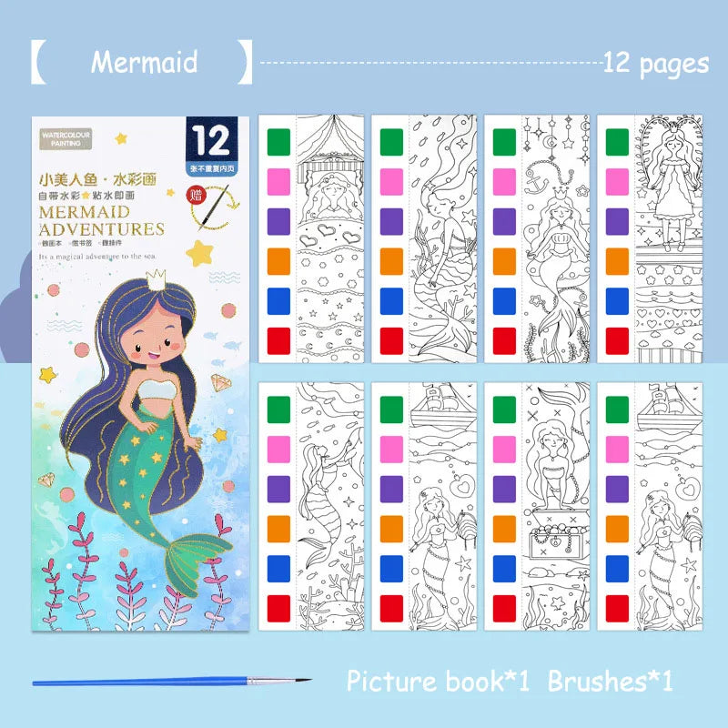 Portable Watercolor Painting Book – Mess-Free Fun for Kids!
