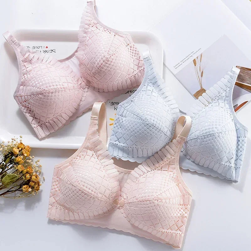 Front Button Maternity Nursing Bra – Adjustable Comfort Breastfeeding Bra for Pregnant & Nursing Moms | Soft Acetate, Easy Access, Wire-Free Support