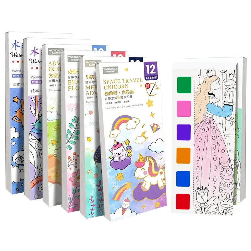 Portable Watercolor Painting Book – Mess-Free Fun for Kids!