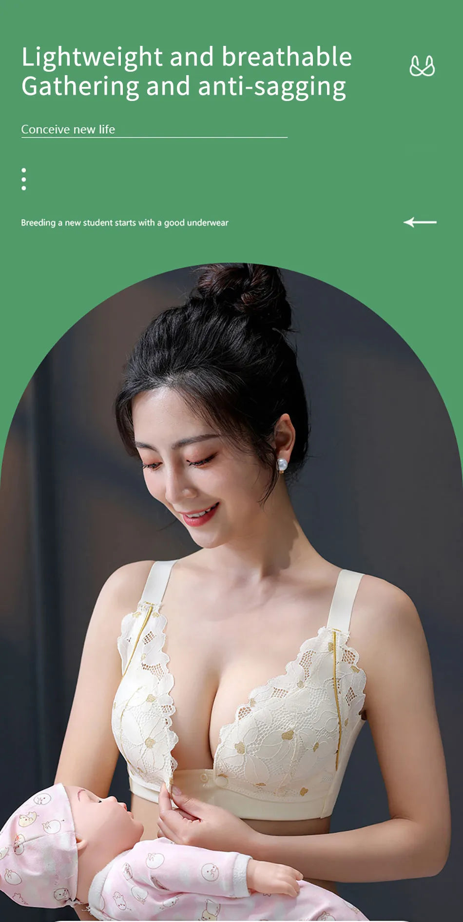 Women’s Lightweight Nursing Bra – Wire-Free Maternity & Breastfeeding Bra | Breathable, Four-Season Comfort