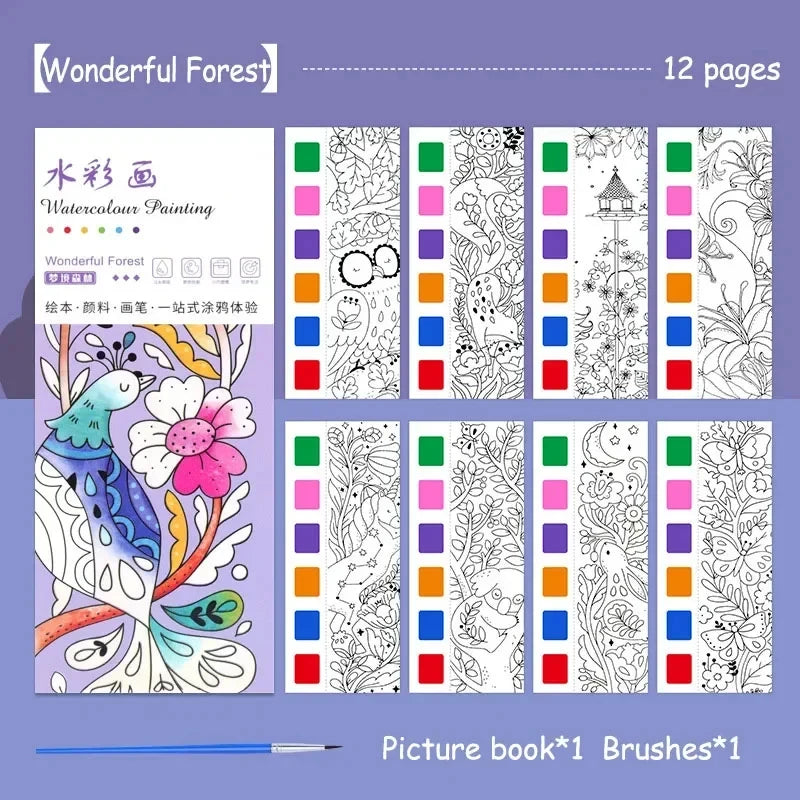 Portable Watercolor Painting Book – Mess-Free Fun for Kids!