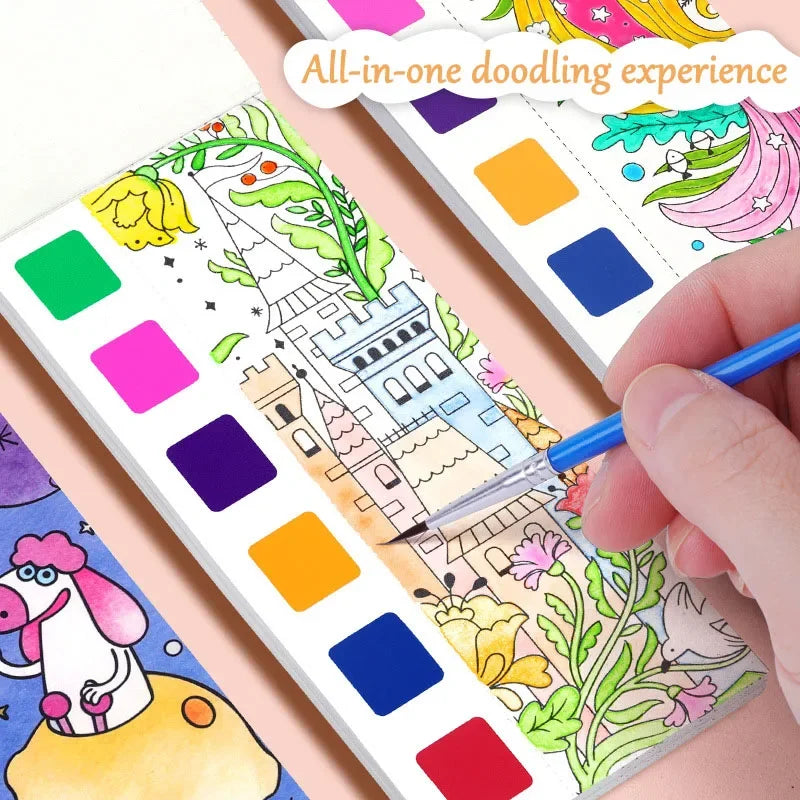 Portable Watercolor Painting Book – Mess-Free Fun for Kids!