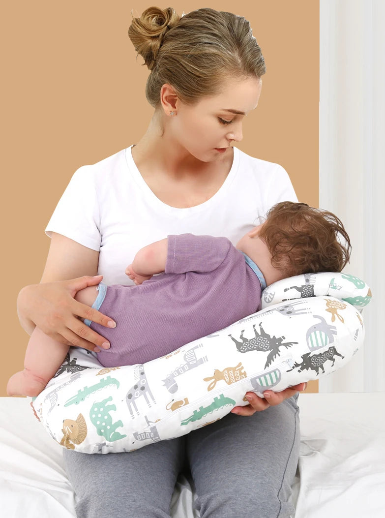 Multifunctional Nursing Pillow for Newborns & Moms – Breastfeeding, Waist Support, & Baby Comfort | Compact, Anti-Fouling Design
